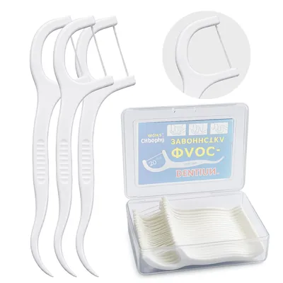 Флос-зубочистки Dentium контейнер, 30 шт