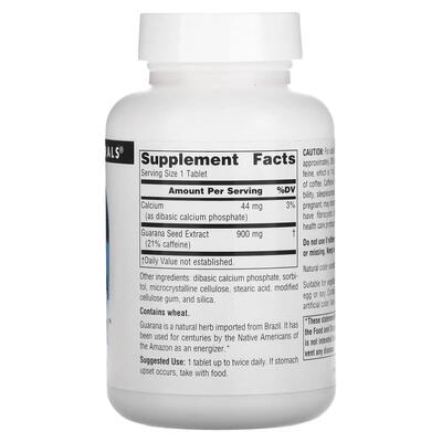 Гуарана Source Naturals Guarana Energizer 900 мг, 60 таблеток
