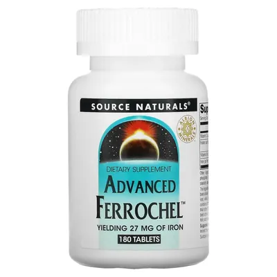 Залізо Source Naturals Advanced Ferrochel 27 мг, 180 таблеток