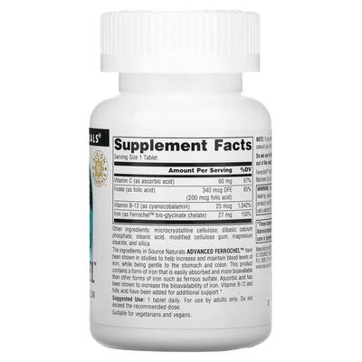 Железо Source Naturals Advanced Ferrochel, 180 таблеток