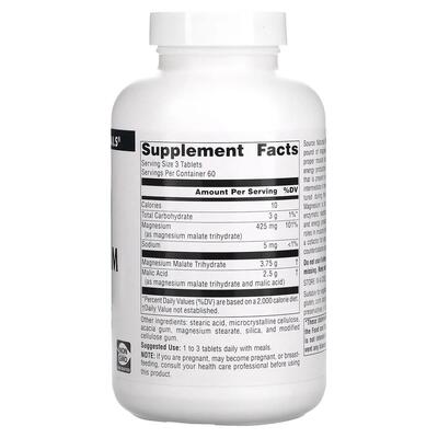 Магній малат Source Naturals Magnesium Malate, 180 таблеток