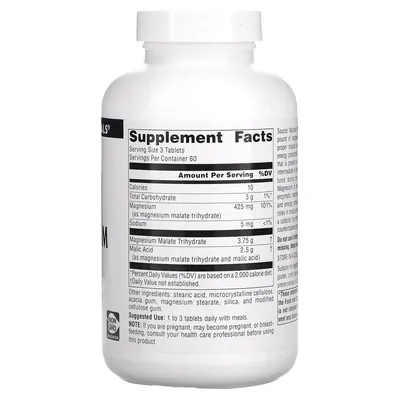 Магній малат Source Naturals Magnesium Malate, 180 таблеток