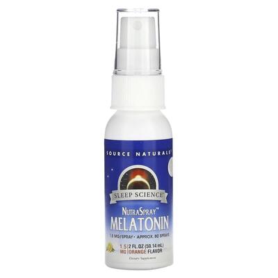 Мелатонин Source Naturals NutraSpray Melatonin спрей, вкус апельсина, 59 мл