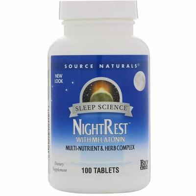 Комплекс сна с мелатонином Source Naturals NightRest With Melatonin, 100 таблеток