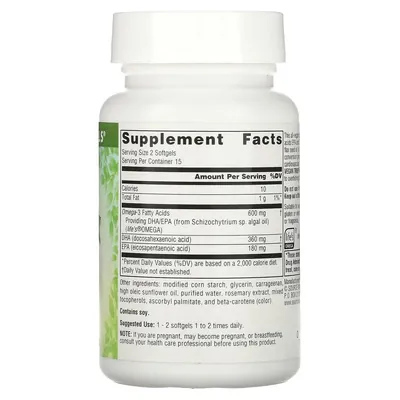 Омега-3 Source Naturals Non-Fish Omega-3 300 мг для веганів, 30 капсул