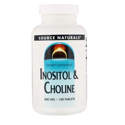 Інозитол та холін Source Naturals Inositol & Choline 800 мг, 100 таблеток
