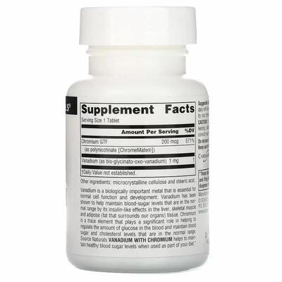 Ванадий и хром Source Naturals Vanadium with Chromium, 90 таблеток