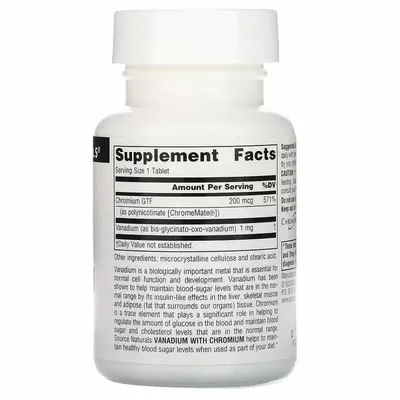 Ванадій та хром Source Naturals Vanadium with Chromium, 90 таблеток