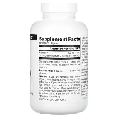 Магнію цитрат Source Naturals Magnesium Citrate 133 мг, 180 капсул