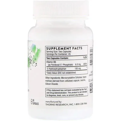 5-НТР Thorne Research 5-Hydroxytryptophan, 90 капсул