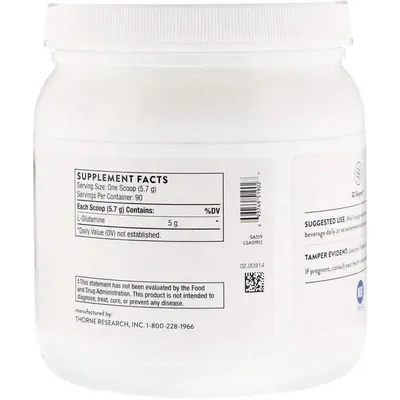 L- глютамін Thorne Research L-Glutamine, 513 г