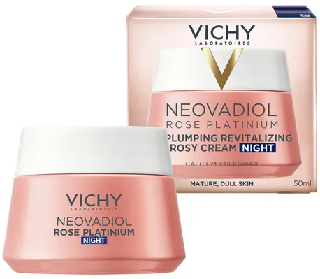 Крем для обличчя Vichy Neovadiol Rose Platinium нічний відновлюючий для повернення пружності зрілій і тьмяній шкірі, 50 мл
