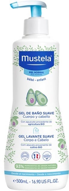 Гель для волосся та тіла Mustela Bebe ніжний очищуючий, 500 мл