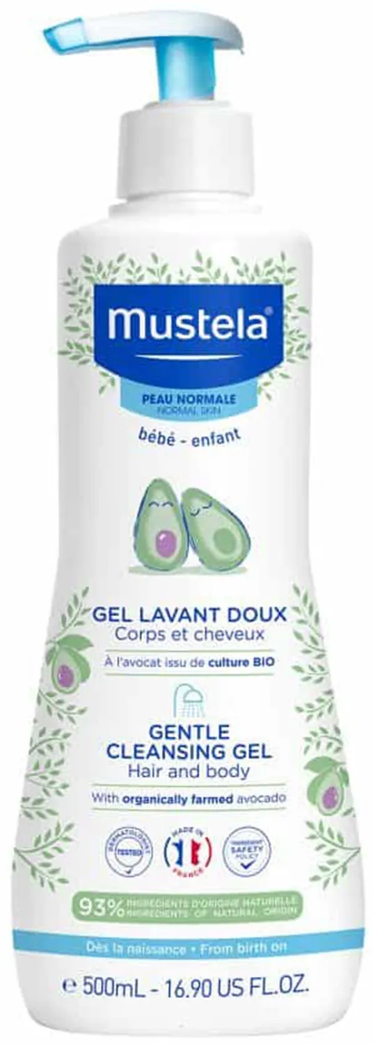 Гель для волосся та тіла Mustela Bebe ніжне очищення, 500 мл
