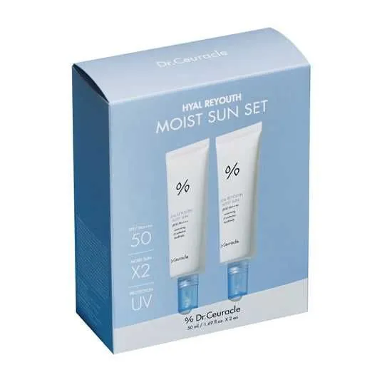 Набір Dr.Ceuracle Hyal Reyouth Moist Sun Duo Set SPF 50+ PA++++ сонцезахисних зволожуючих кремів, 2 х 50 мл