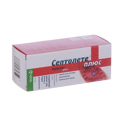 Септолете плюс спрей д/рот. порож. по 30 мл у флак. з пульвер.
