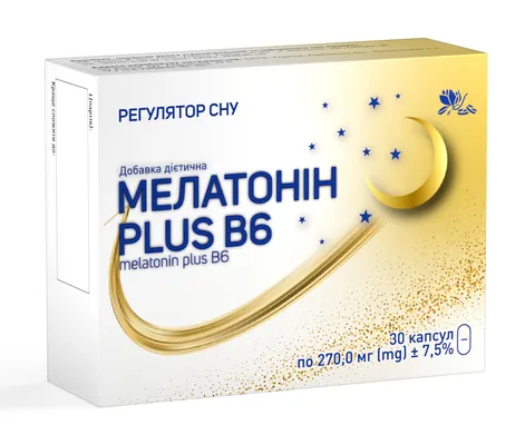 Мелатонін Plus В6 (мелатонін 1,9 мг) капсули №30 (10х3)