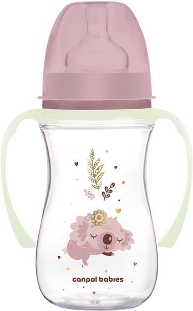 Пляшечка Canpol Babies Easystart Sleepy Koala 35/237_pin антиколікова з широким отвором, рожева, 240 мл