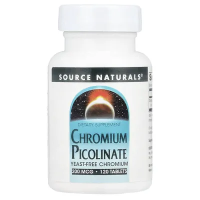 Хром піколінат Source Naturals Chromium Picolinate 200 мкг, 120 таблеток