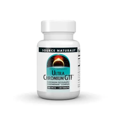 Хром ультра Source Naturals Ultra Chromium GTF 200 мкг, 120 таблеток