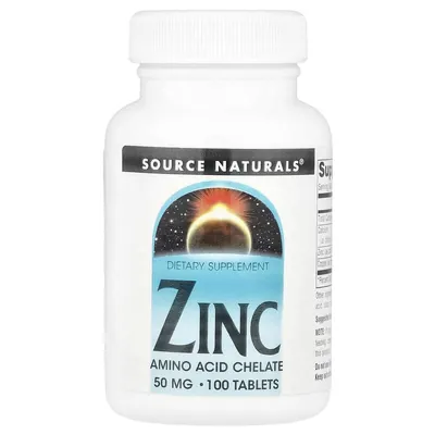 Цинк Source Naturals Zinc 50 мг, 100 таблеток