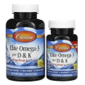 Омега-3 с витаминами D и K Carlson Labs Elite Omega-3 + D&K 700 мг, лимон, 60+30 гелевых капсул
