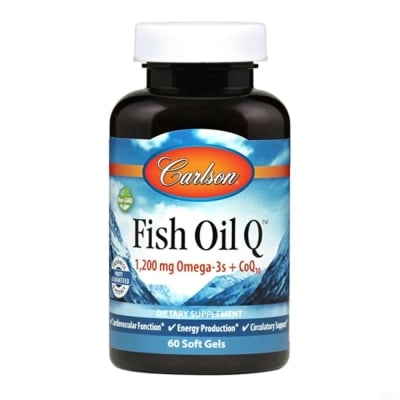 Омега-3+ Коэнзим Q10 Carlson Labs Fish Oil Q10, 60 гелевых капсул