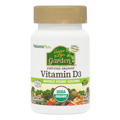 Органический витамин D3 Nature's Plus Source of Life Garden D3 5000 IU, 60 капсул