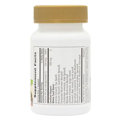 Органічний вітамін K2 Nature's Plus Source of Life Garden K2 120 мкг, 60 капсул