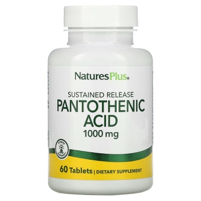 Пантотеновая кислота Nature's Plus Pantothenic Acid 1000 мг, 60 таблеток