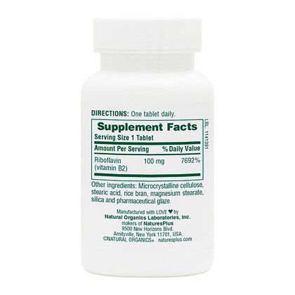 Рибофлавин Nature's Plus Vitamin B2 100 мг, 90 таблеток