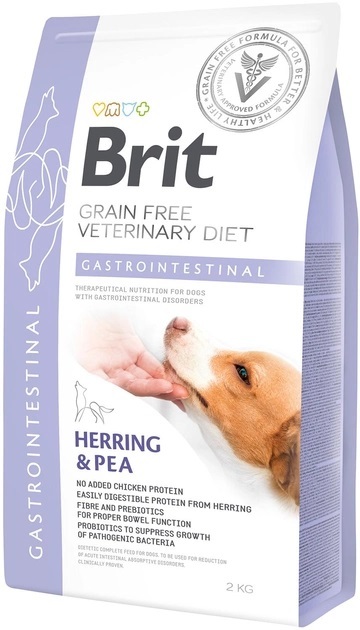 Корм сухой для собак Brit GF Veterinary Diet Gastrointestinal при заболеваниях ЖКТ с селедкой, 2 кг
