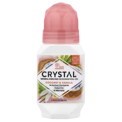 Дезодорант роликовый Crystal Кокос-ваниль натуральный без алюминия, 66 мл
