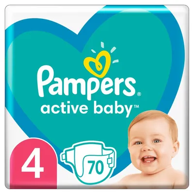 Підгузки дитячі Pampers Active Baby розмір 4. 9-14 кг, 70 шт