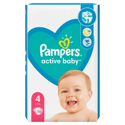 Підгузки дитячі Pampers Active Baby розмір 4. 9-14 кг, 70 шт