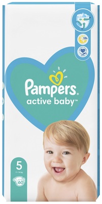 Подгузники детские Pampers Active Baby размер 5, 11-16 кг, 60 шт