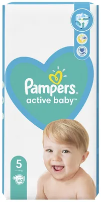 Підгузки дитячі Pampers Active Baby розмір 5, 11-16 кг, 60 шт