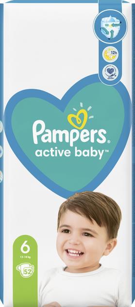 Подгузники детские Pampers Active Baby размер 6, 13-18 кг, 52 шт