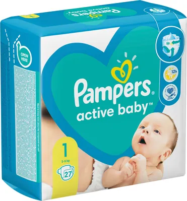 Підгузки дитячі Pampers Active Baby розмір 1, 2-5 кг, 27 шт
