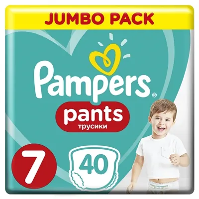 Підгузки-трусики Pampers Pants дитячі розмір 7, 17+ кг, 40 шт