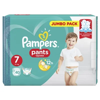 Підгузки-трусики Pampers Pants дитячі розмір 7, 17+ кг, 40 шт