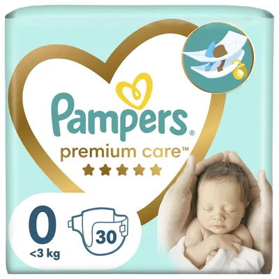 Підгузки дитячі Pampers Premium Care розмір 0 (Micro), 1-2,5 кг, 30 шт