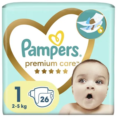 Підгузки дитячі Pampers Premium Care розмір 1, 2-5 кг, 26 шт