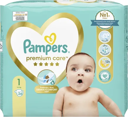 Підгузки дитячі Pampers Premium Care розмір 1, 2-5 кг, 26 шт