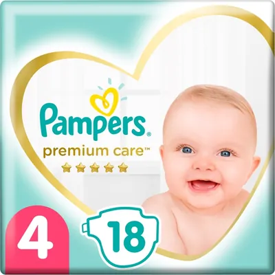 Підгузки дитячі Pampers Premium Care розмір 4, 9-14 кг, 18 шт