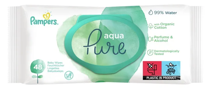 Серветки вологі Pampers Pure Aqua дитячі, 48 шт