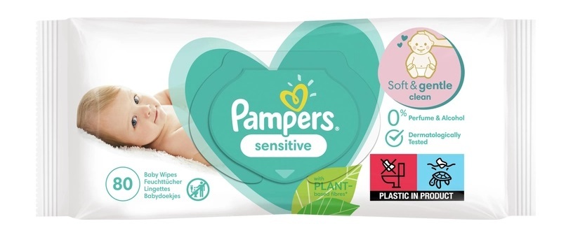 Серветки вологі Pampers Sensitive дитячі, 80 шт