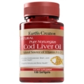 Масло печени трески Earth's Creation Cod Liver Oil, 100 гелевых капсул