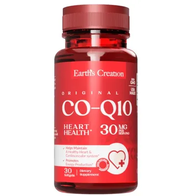 Коензим Q10 Earth's Creation CoQ-10 30 мг, 30 гелевих капсул