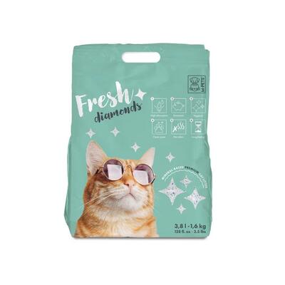 Наполнитель для кошачьего туалета M-Pets Fresh Diamonds силикагелевый без ароматизатора, 1,6 кг (3,8 л)